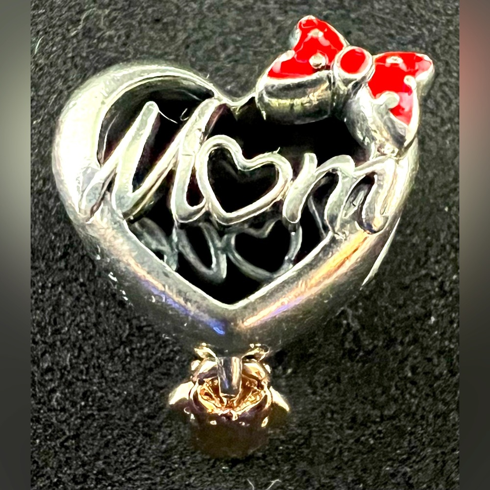 Authentic Pandora Disney Minnie Mouse Mom Heart Charm 925
